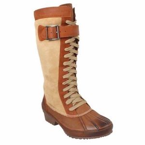 Sorel Camel Sorelia Earhart Tall Lace Up Boot